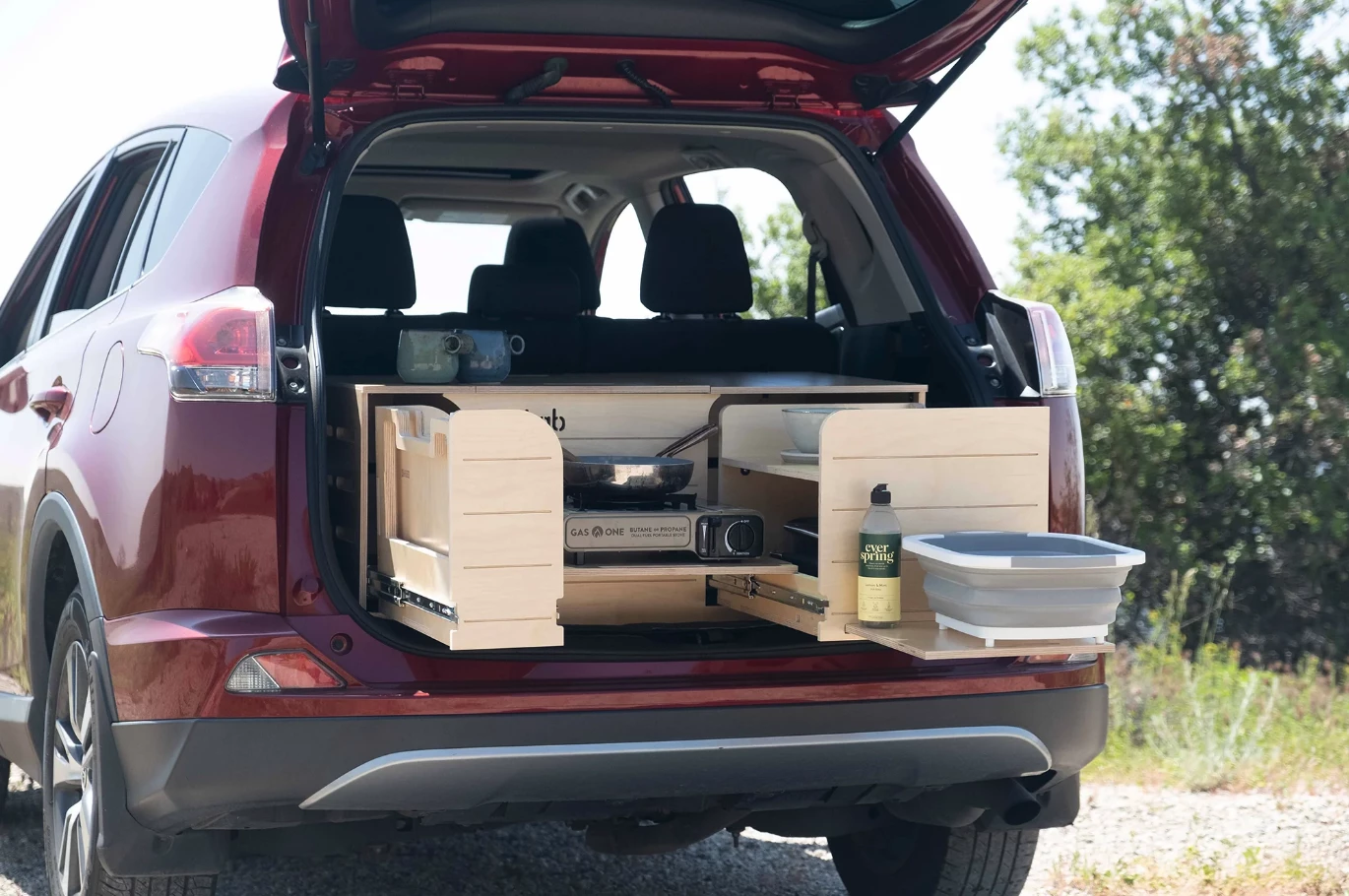 Van Lab's offers its SUV Kit with just the kitchen or as a full sleeper/kitchen combo