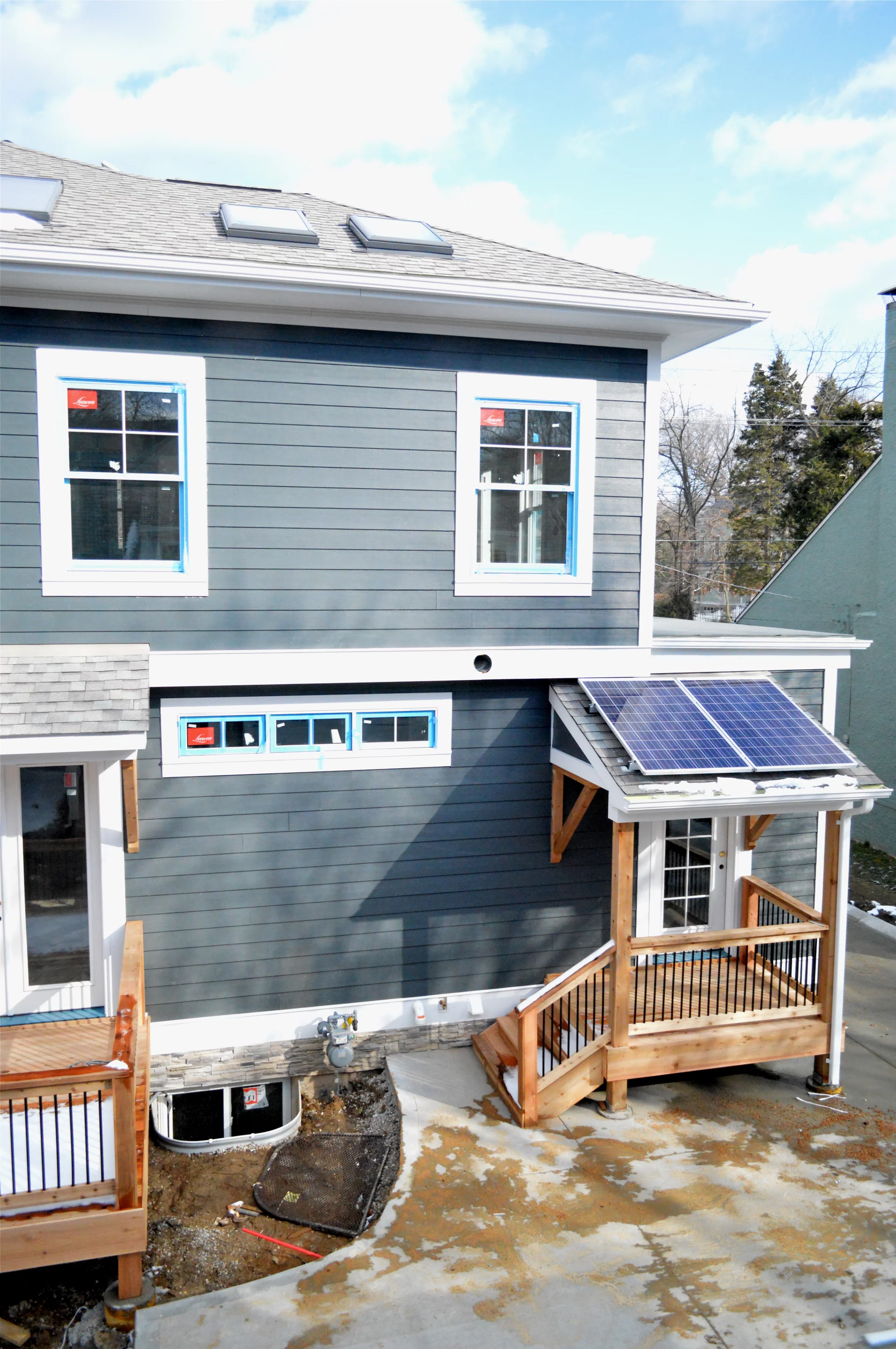 Electricity and hot water are mostly provided by solar power as well, though a natural gas system does act as a backup when needed