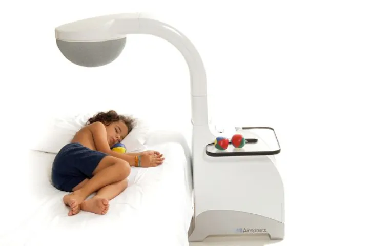 The Protexo is a device that blows cool air on asthma sufferers as they sleep, to keep allergens away from their "breathing zone"