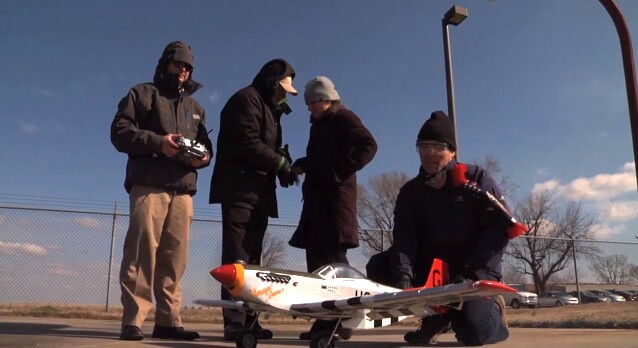 The mini Mustang, ready to take to the air