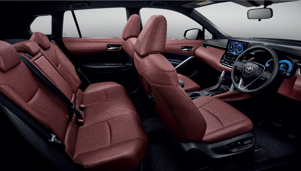 The roominess afforded by a crossover bodystyle is clear in this view of the Corolla Cross