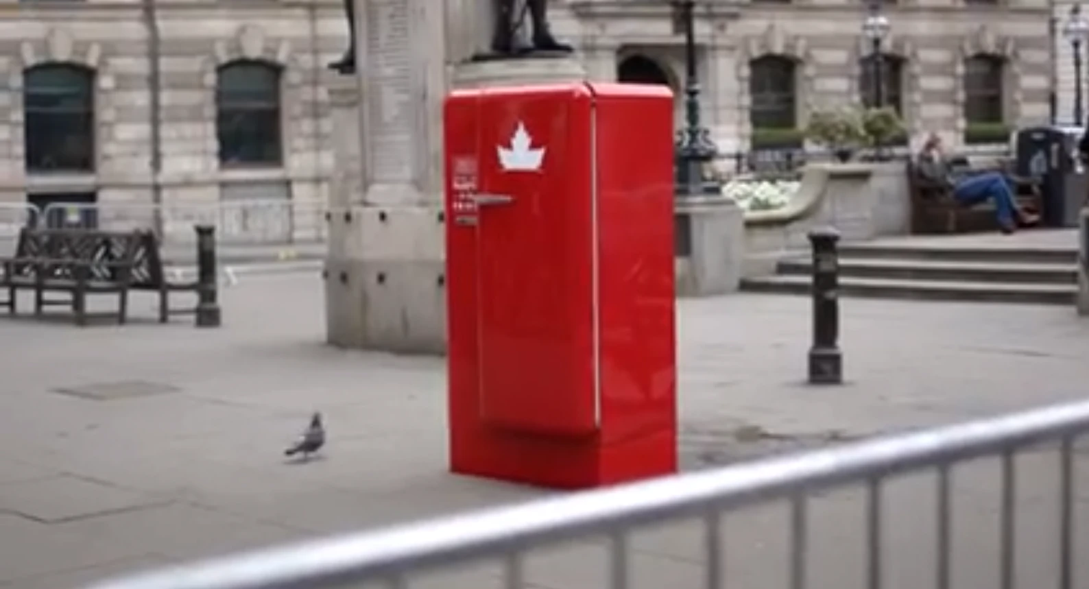 Rethink set up red fridges around Europe that only Canadian passports would open