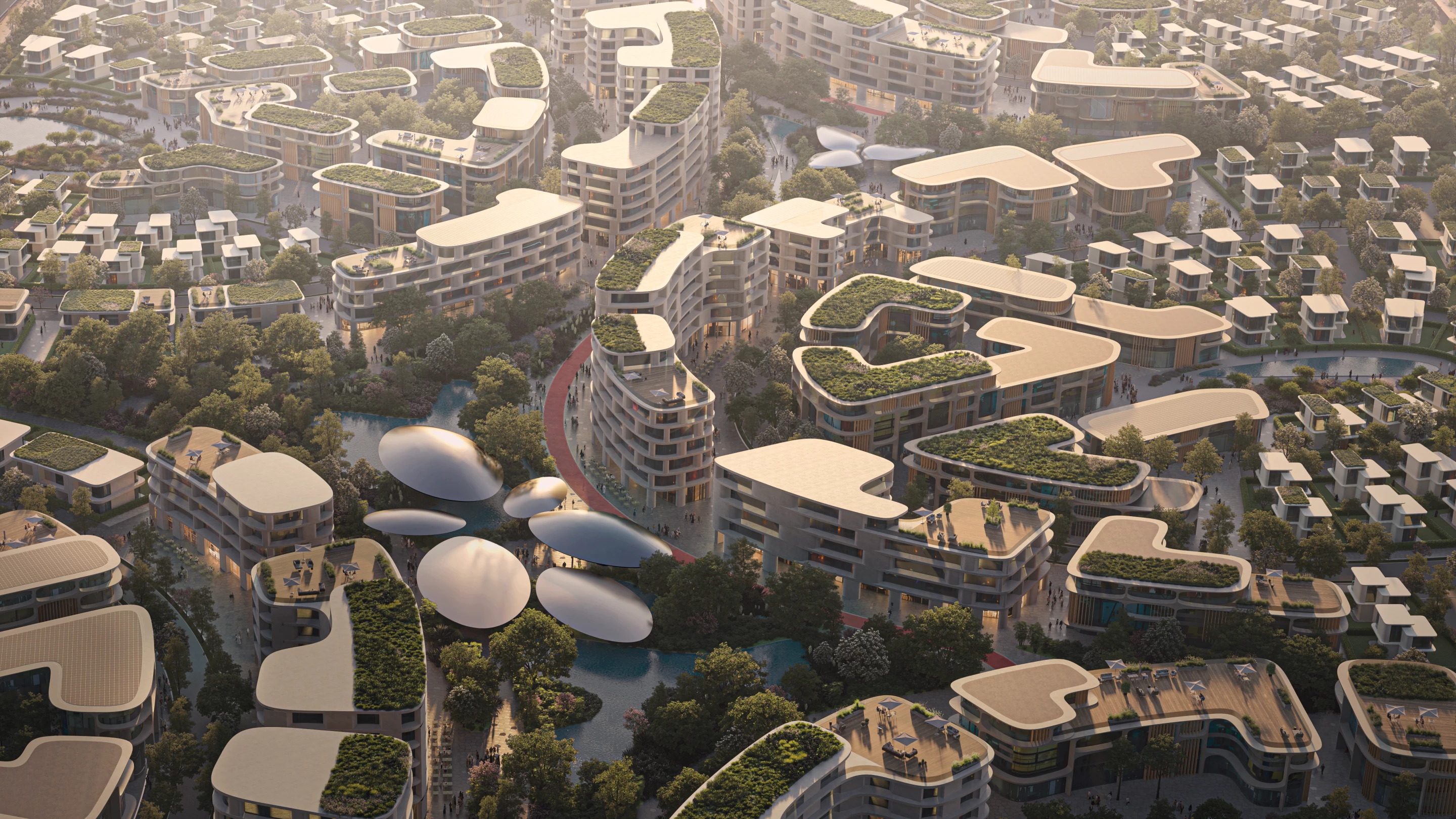 The Khalid Bin Sultan City's residential buildings will include green roof areas and terraces