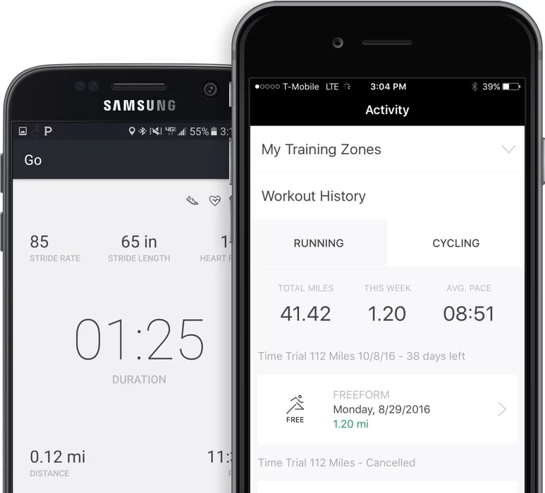 Synced to a smart device via Bluetooth, the Oakley Radar Pace app stores a user's biometric data and allows them to set their own training goals