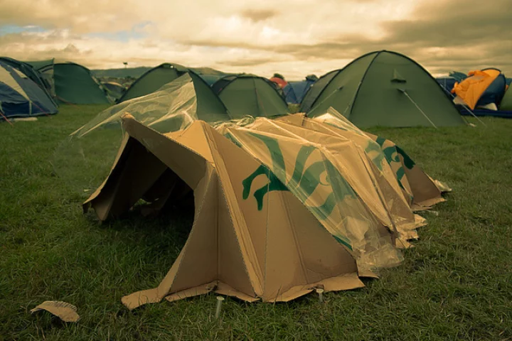 Vanessa trialled the concertina-style tent at UK festival, T In The Park (Credit: Ross Cairns)