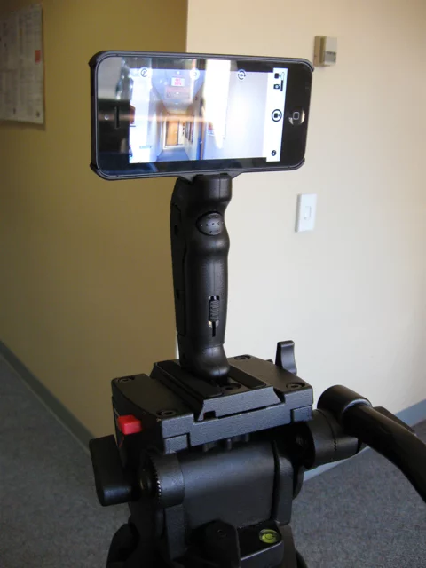 The Grip & Shoot mounted on a tripod