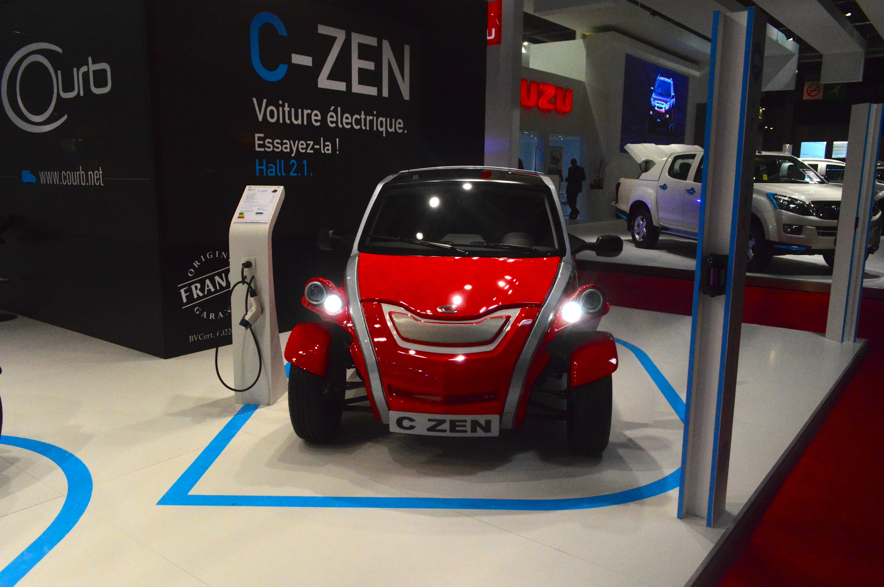 Shown here at this year's Paris Motor Show, the Courb C-Zen electric vehicle made its production debut at the 2012 Paris show (Photo: C.C. Weiss/Gizmag)