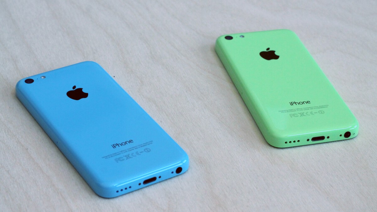 The blue and green models of the iPhone 5c