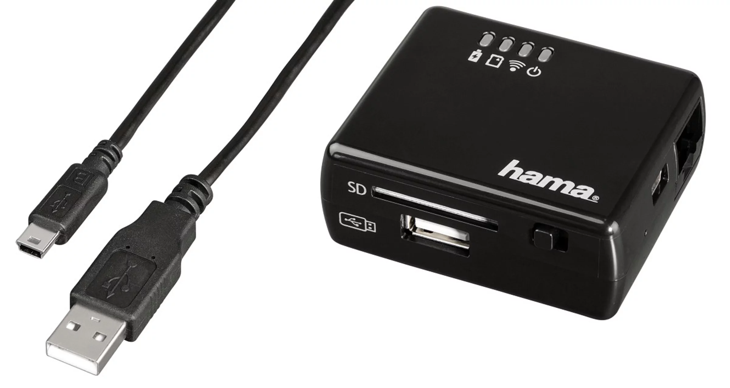 The Hama Wi-Fi Data Reader for Apple Devices can also be used as a Wi-Fi repeater/router