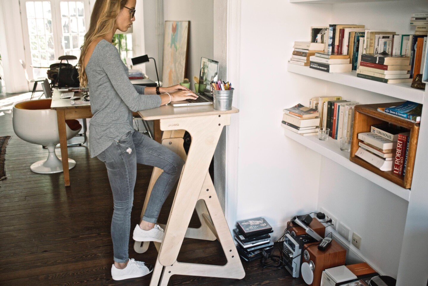 The desk itself is smallish and suitable for a laptop