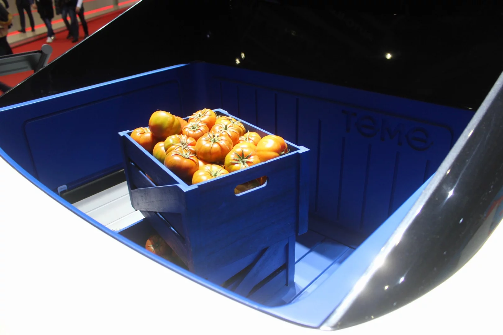 The Tomo was designed to meet the needs of a hypothetical urban farmer, a compact, eco-friendly electric city car with a small bed for transporting vegetables and other goods