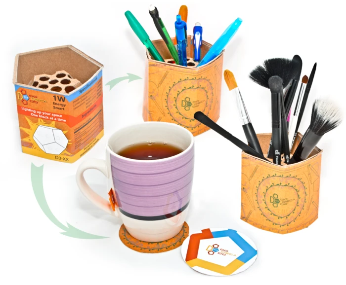 Reuseable Dodecado packaging reflects a larger goal of sustainability