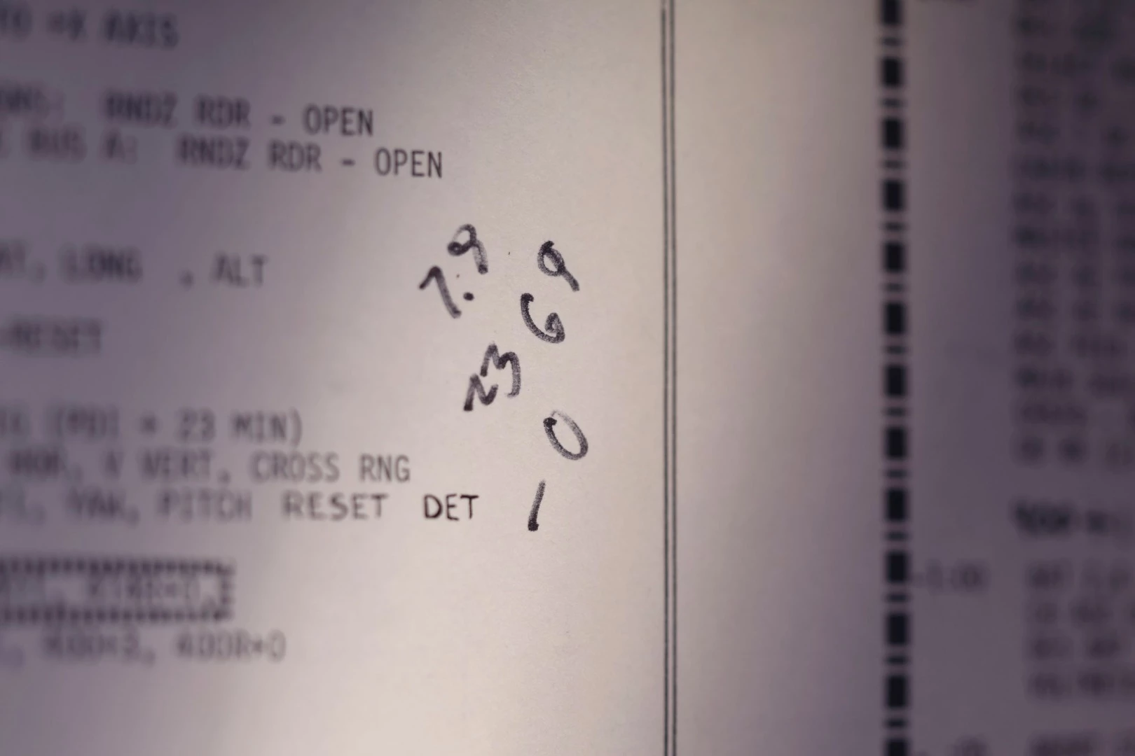 The landing coordinates, written by Aldrin, are the first thing ever written by a human while on a celestial body that wasn't our own planet Earth