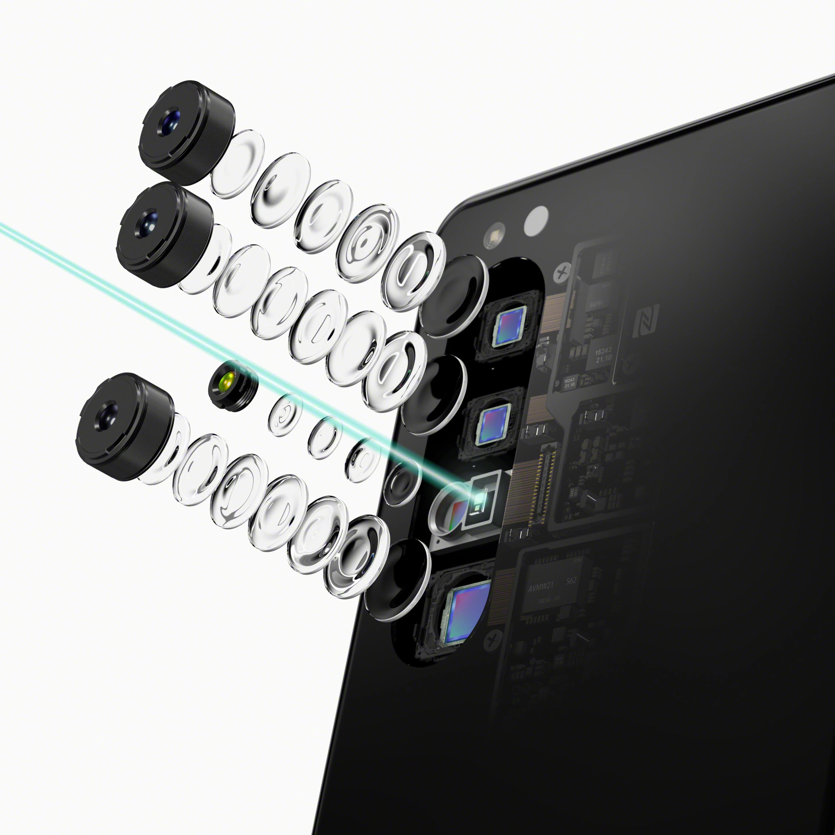 Three focal length options are available from the Xperia 1 II's triple camera setup