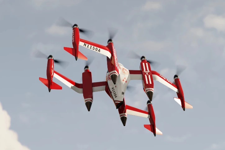 The JA1 Pulse comes in for a vertical landing