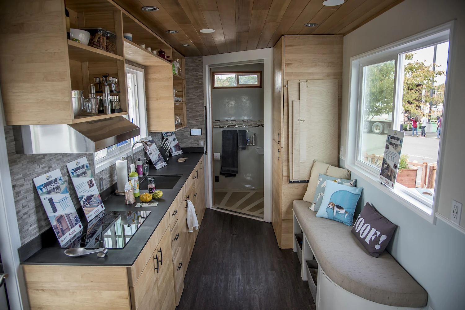 The kitchen and dining area in the Revolve House