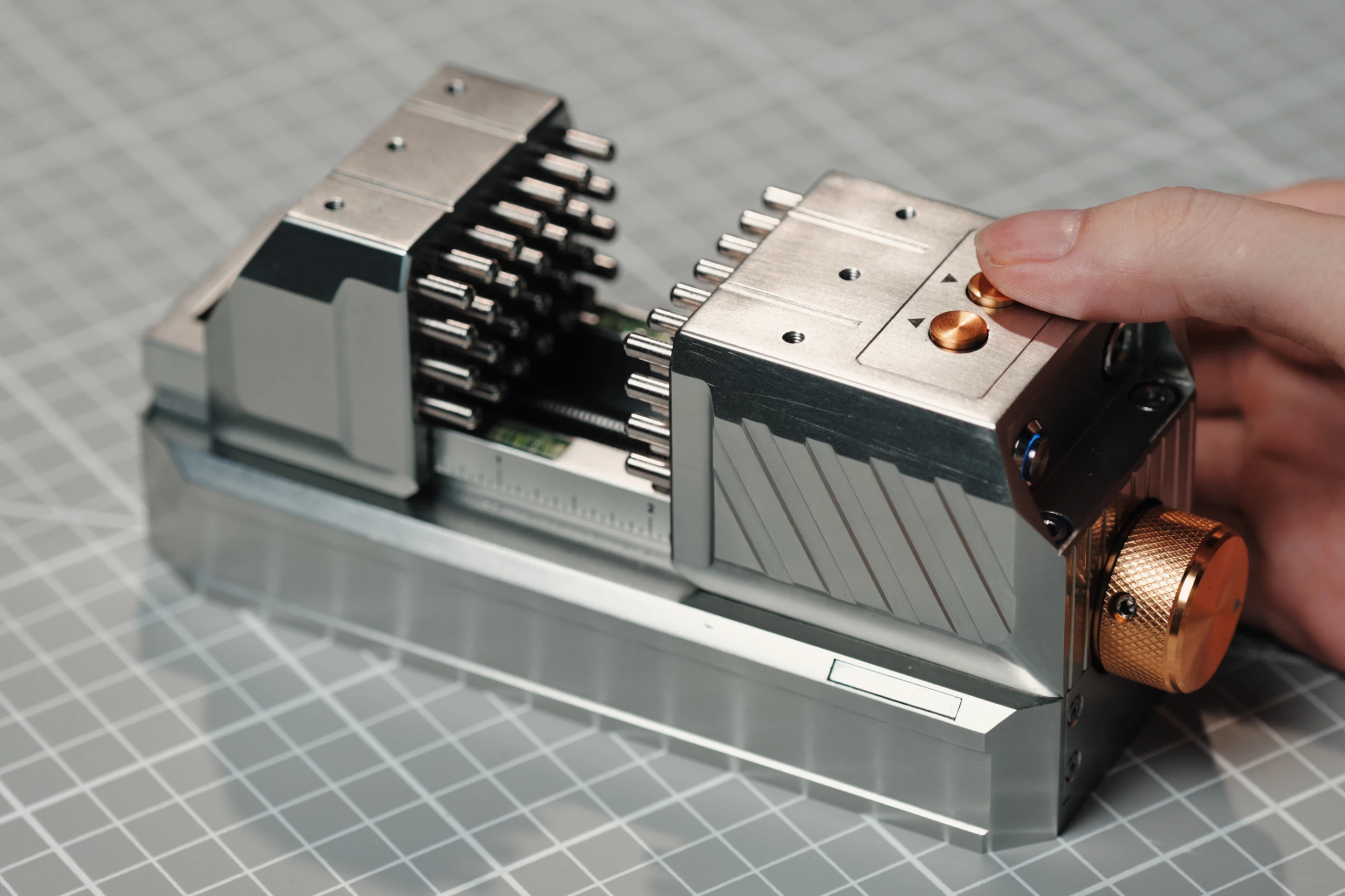 The K-One desktop vise is presently on Kickstarter