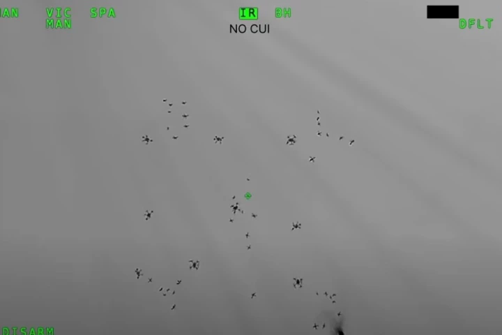 Leonidas zapping more than four dozen drones at once