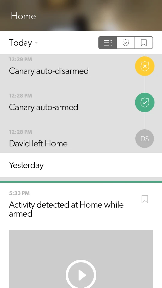 The Canary auto-arms when you leave home