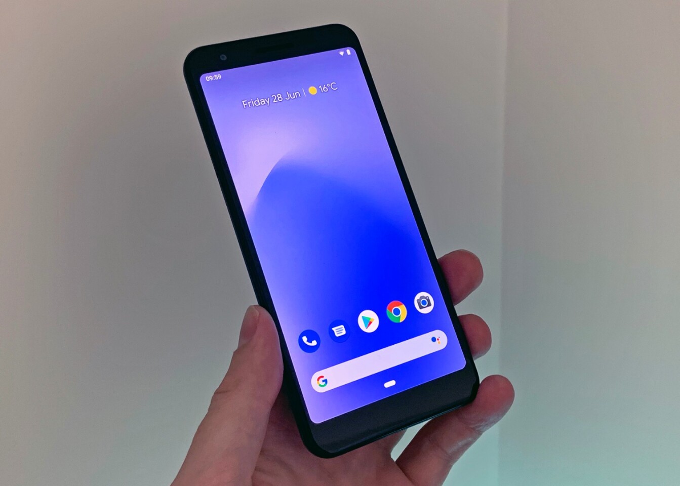 The Pixel 3a shown here has a smaller battery: 3,000 mAh
