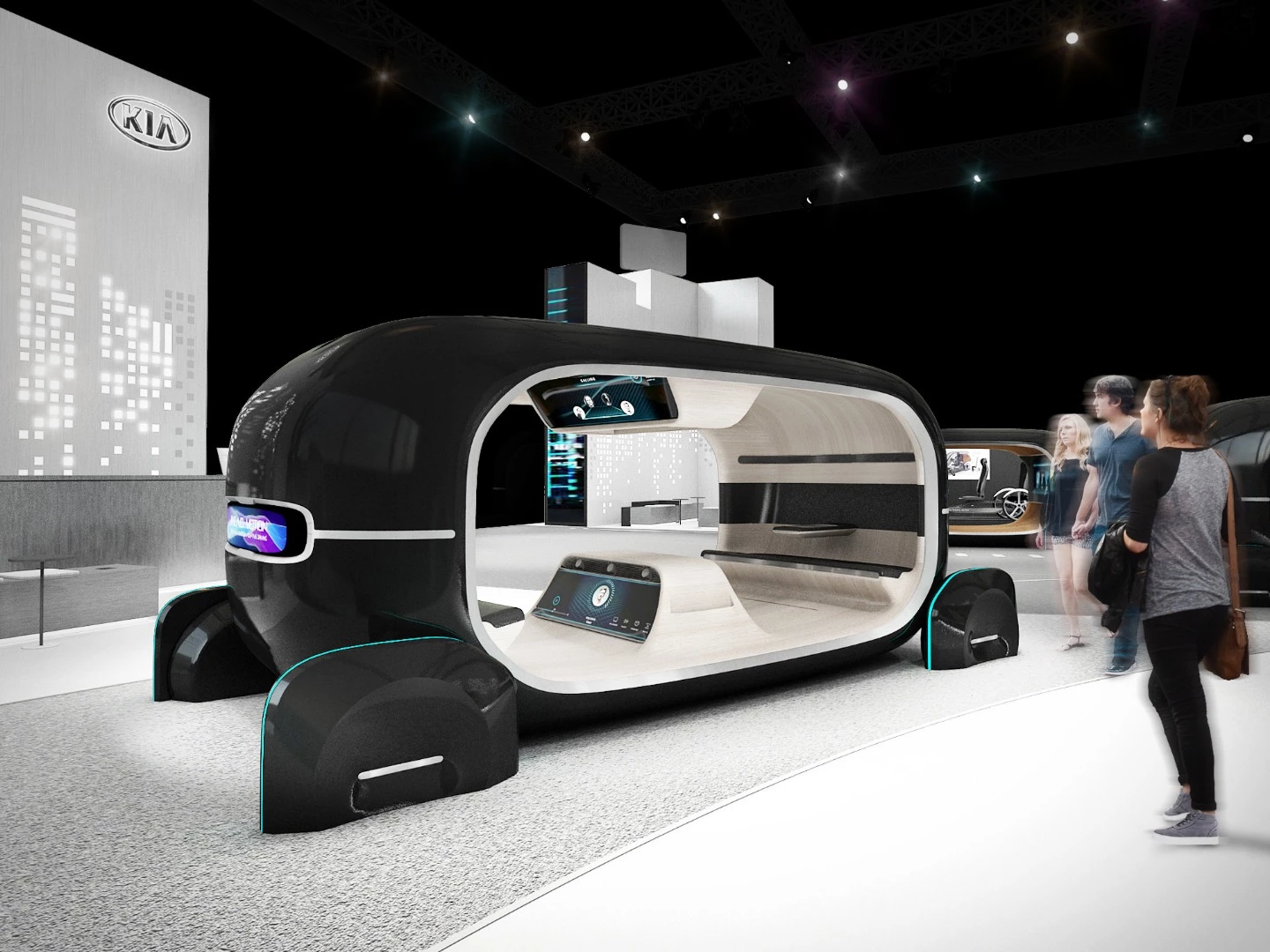 Kia's CES display focuses on tracking and managing passenger's emotions in future autonomous vehicles