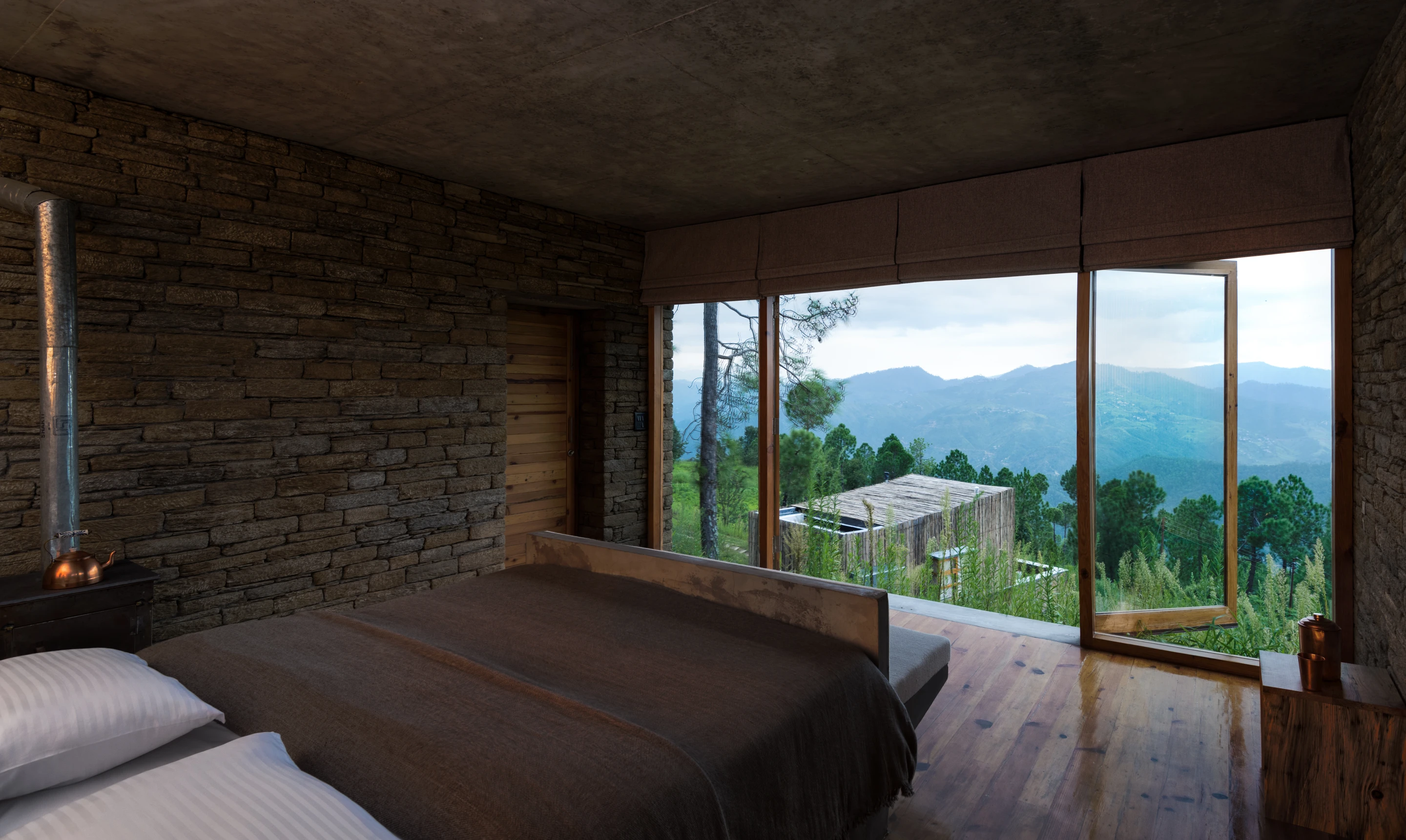 All fabrics for the furnishings inside the Kumaon Hotel were woven by local craftspeople