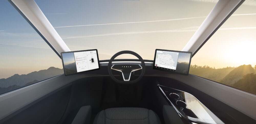 Rendering of the Tesla Semi's cabin