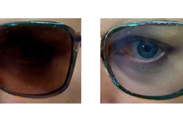 The prototype glasses in their tinted and clear states (Photo: American Chemical Society)