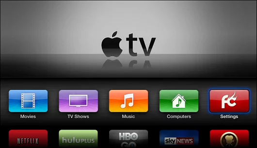 Welcome to your jailbroken Apple TV, the FC logo will appear on the Settings button