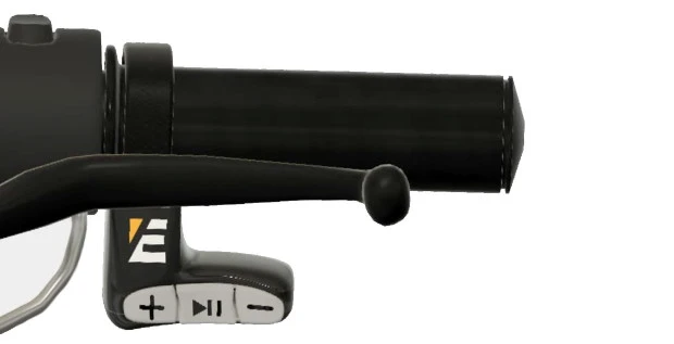 Remote volume control for the Slimbuds fits on the handlebars
