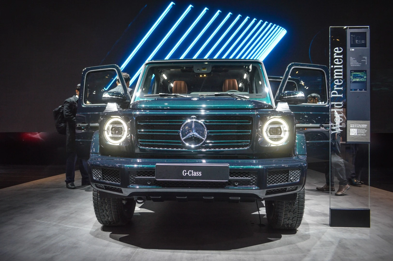The new LED headlights stand as one of the few styling changes on the new G-Class
