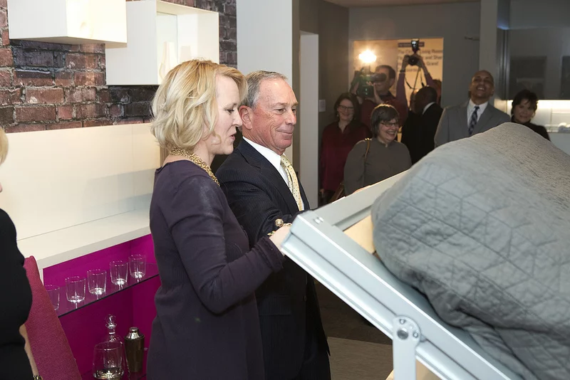 Mayor Michael Bloomberg visits the "Making Room: New Models for Housing New Yorkers" exhibition, organized by the Citizens Housing & Planning Council and the Museum of the City of New York