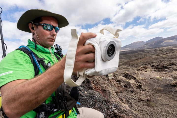 ESA astronaut Thomas Pesquet documents field exploration in the lunar-like landscapes of Lanzarote, Spain