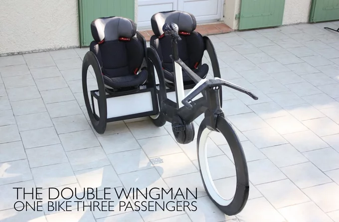 The lack of wheel spokes allows you to attach storage or seats to the bike