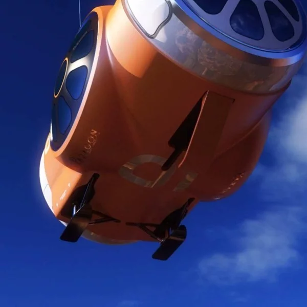 Artist's rendering of the capsule deploying its landing gear (Image: World View Enterprises)