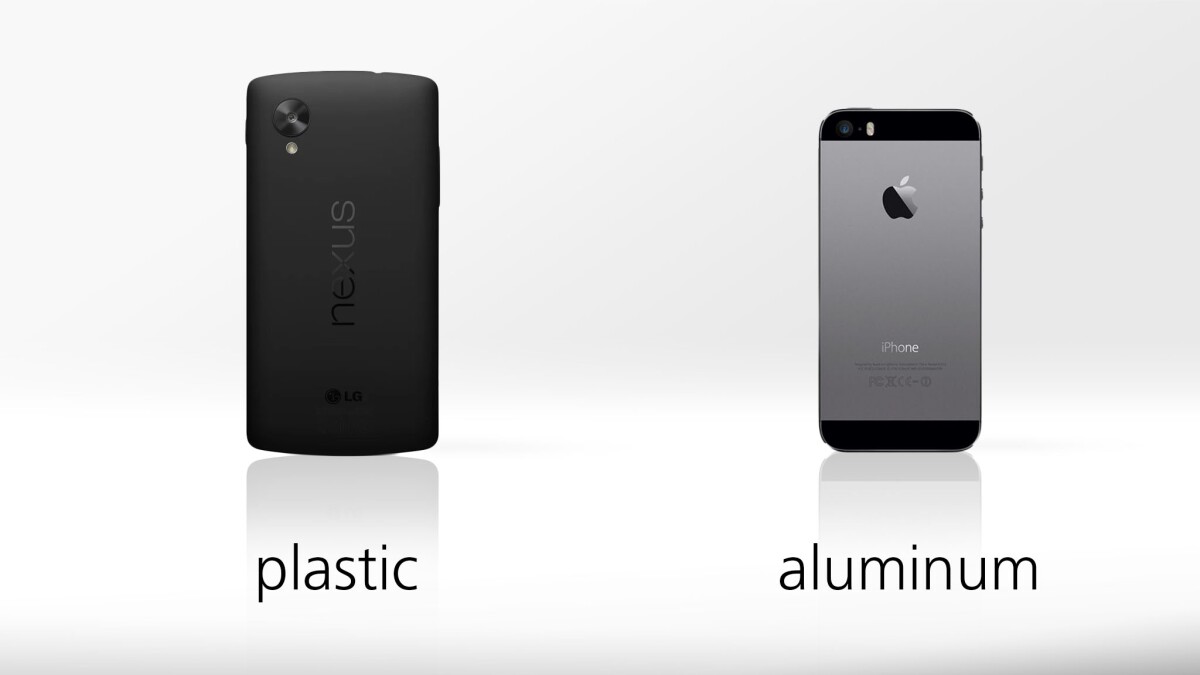 It's matte plastic vs. anodized aluminum