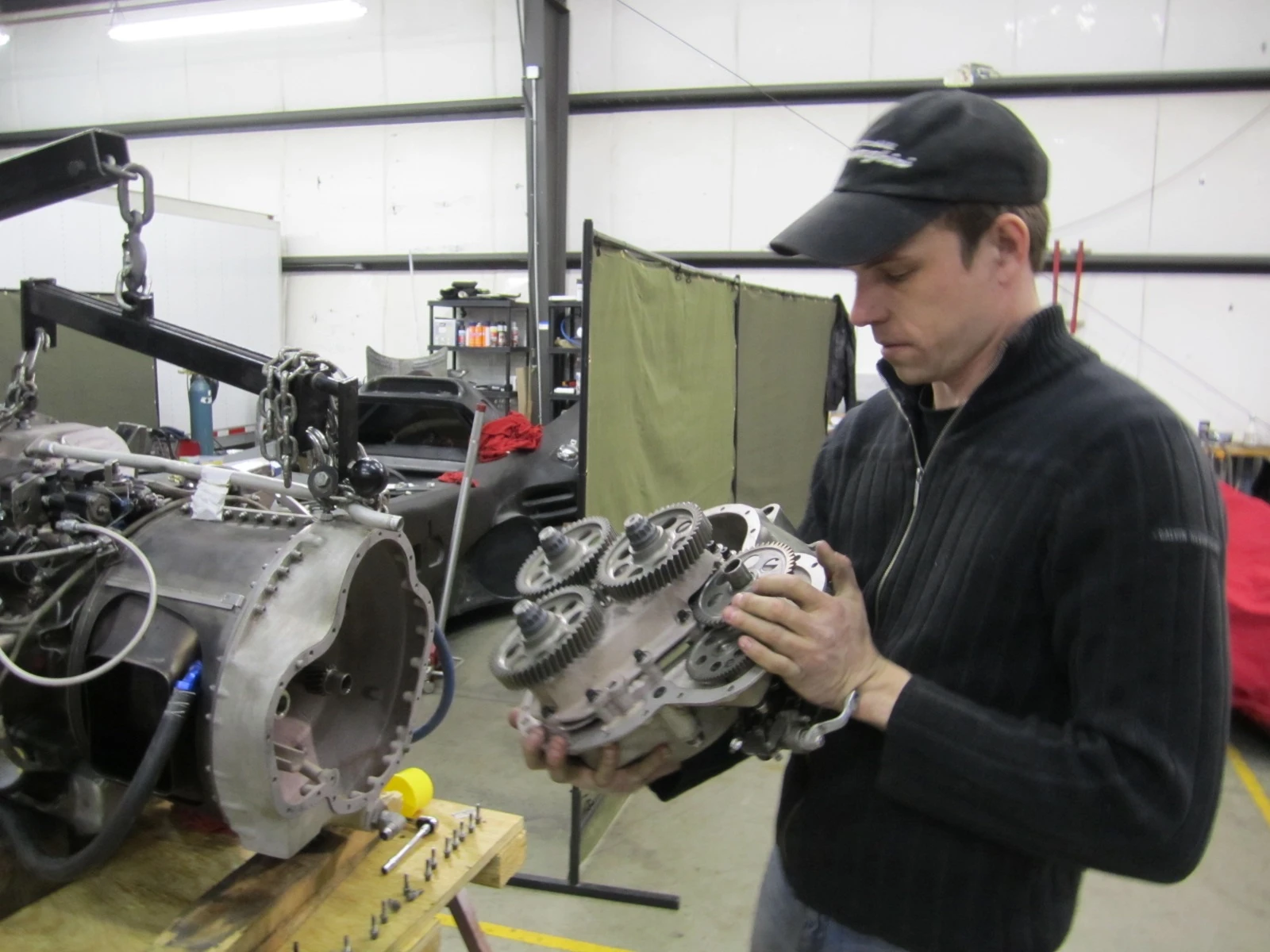 Casey Putsch, working on the jet turbine engine for his Batmobile replica (Photo: Putsch Racing)