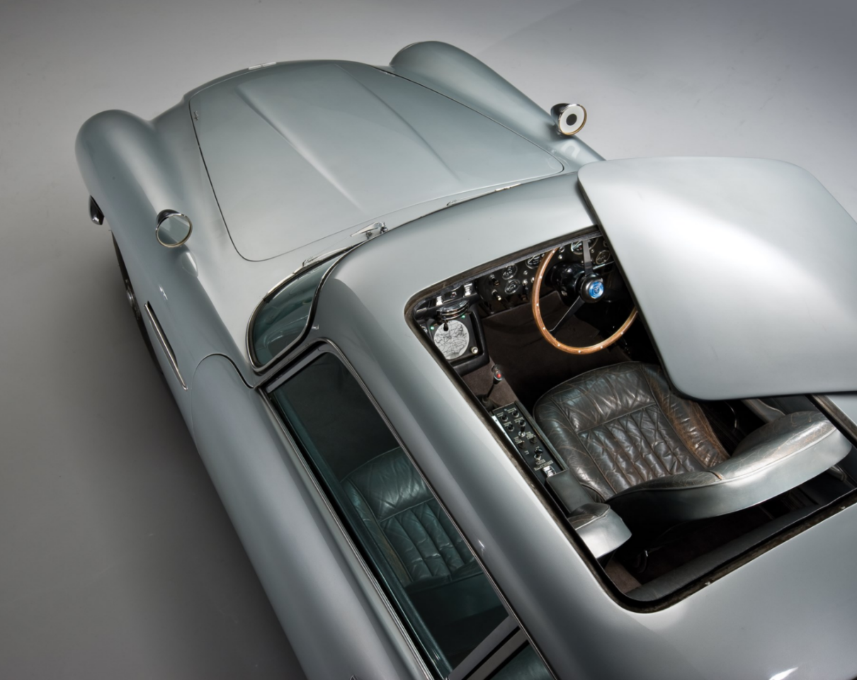 One of the original Goldfinger prop cars: roof could blow off to enable the passenger-side ejector seat