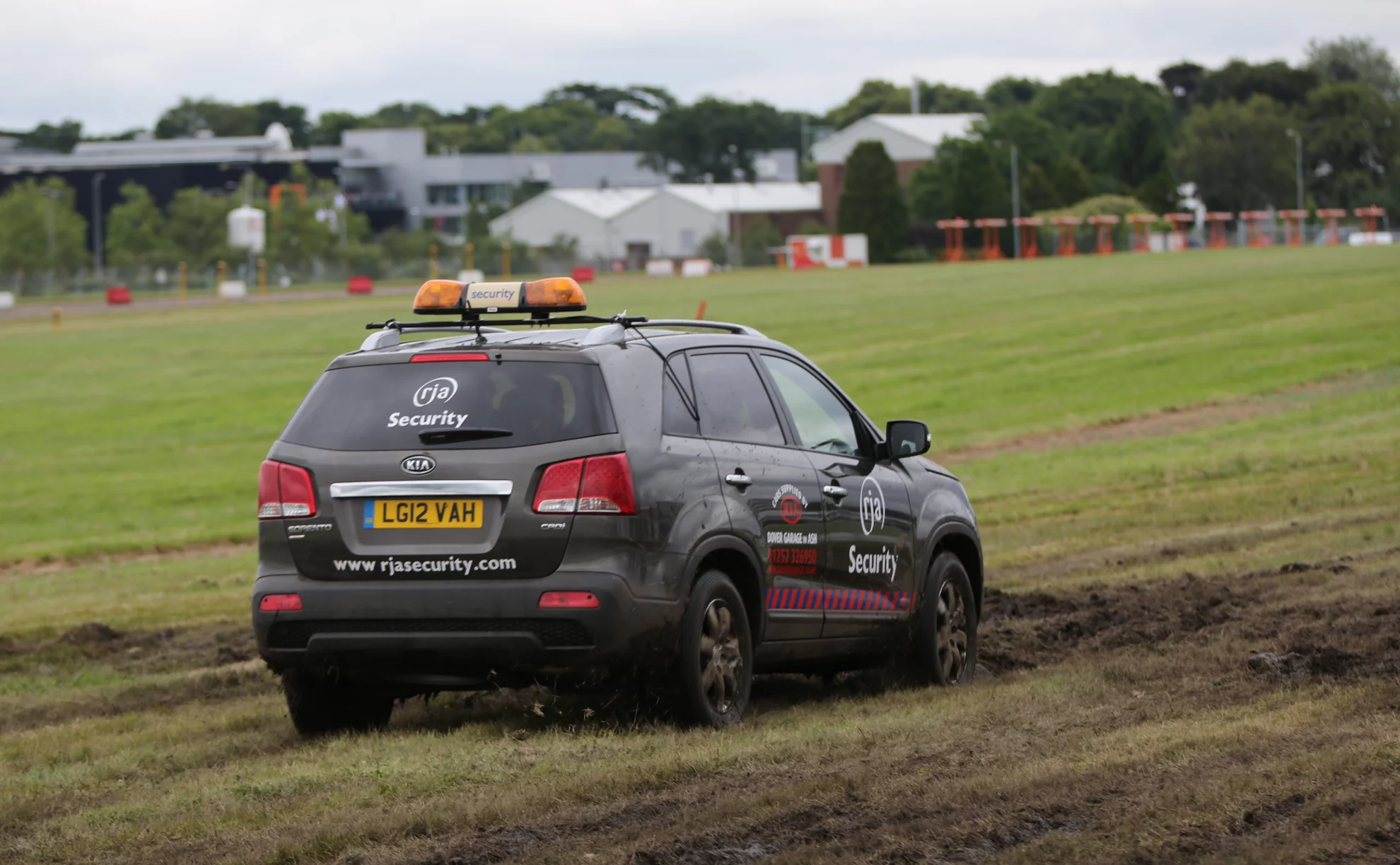 Security. Mud. There was no shortage of either at Farnborough this year (Photo: Gizmag)