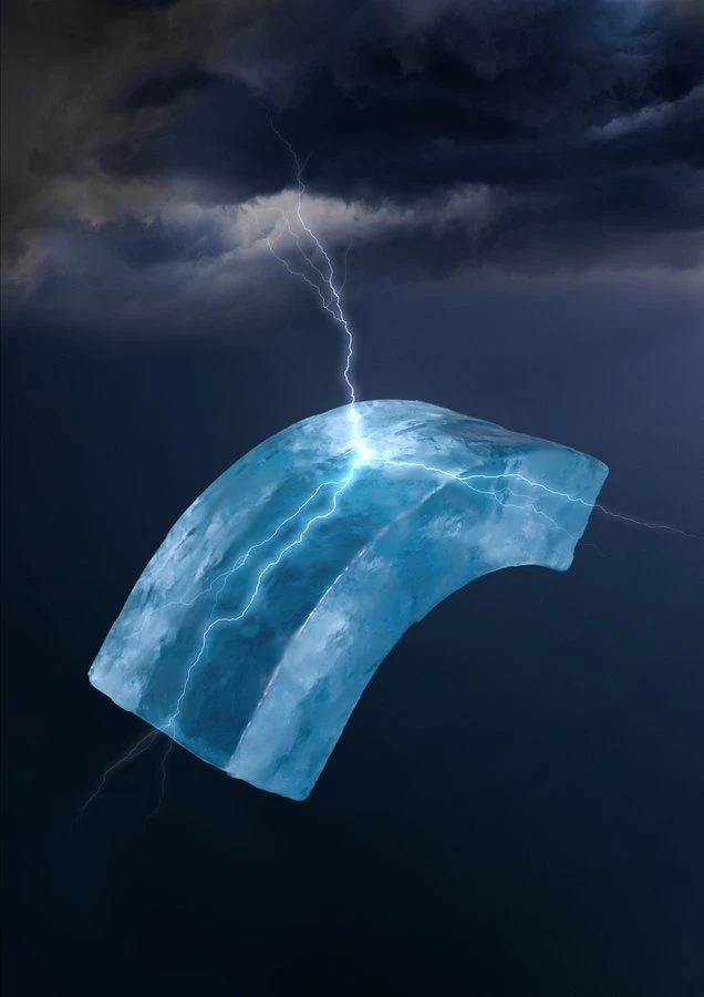 Bending ice causes it to generate electricity