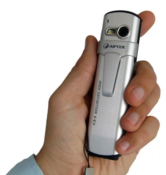The Aiptek PenCam Trio HD fits in the palm of a hand