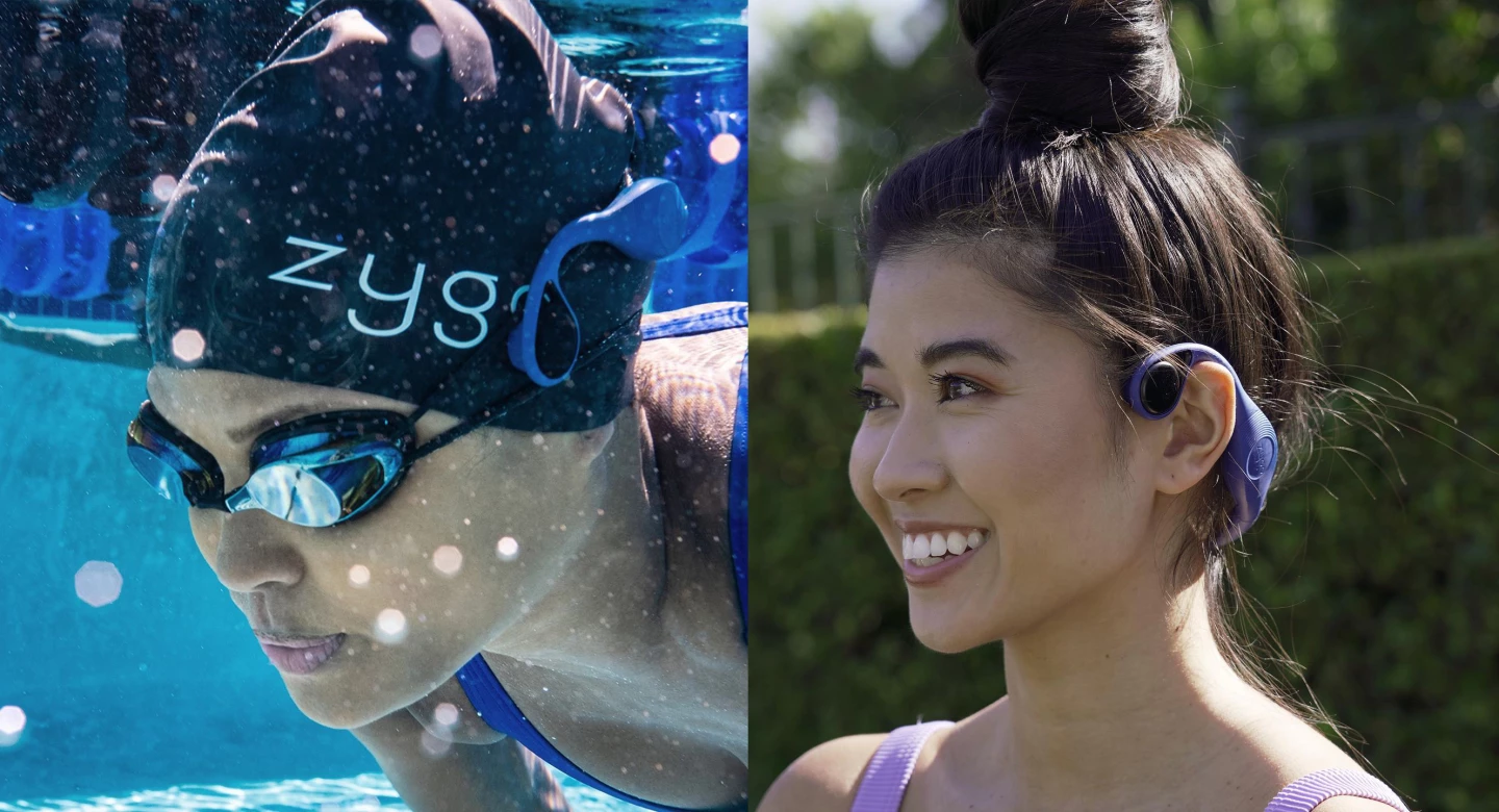 The Zygo headset is made for the water, where it is the only headset that can stream from your phone while you are swimming – it is not what you would choose to use out of the water due to its size, weight and lack of controls