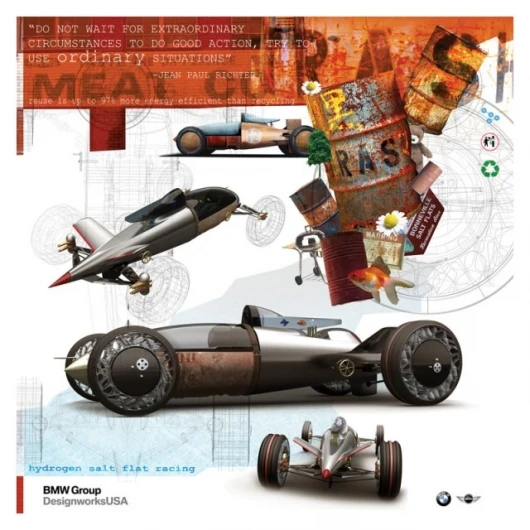BMW Hydrogen Powered Salt Flat Racer - complete with goldfish
