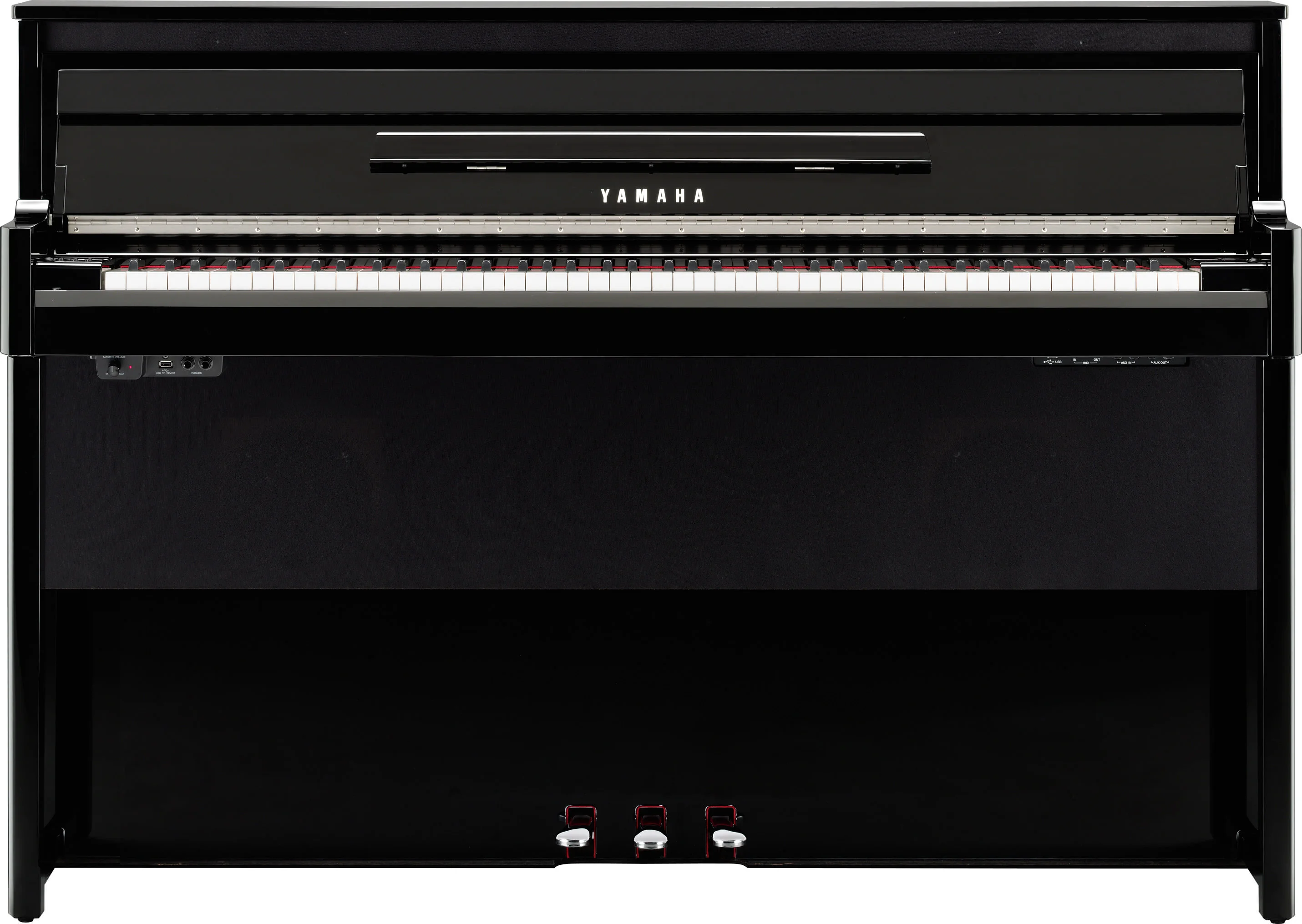 The keyboard benefits from 88 natural wood keys with variable touch sensitivity that run from A1 to C7