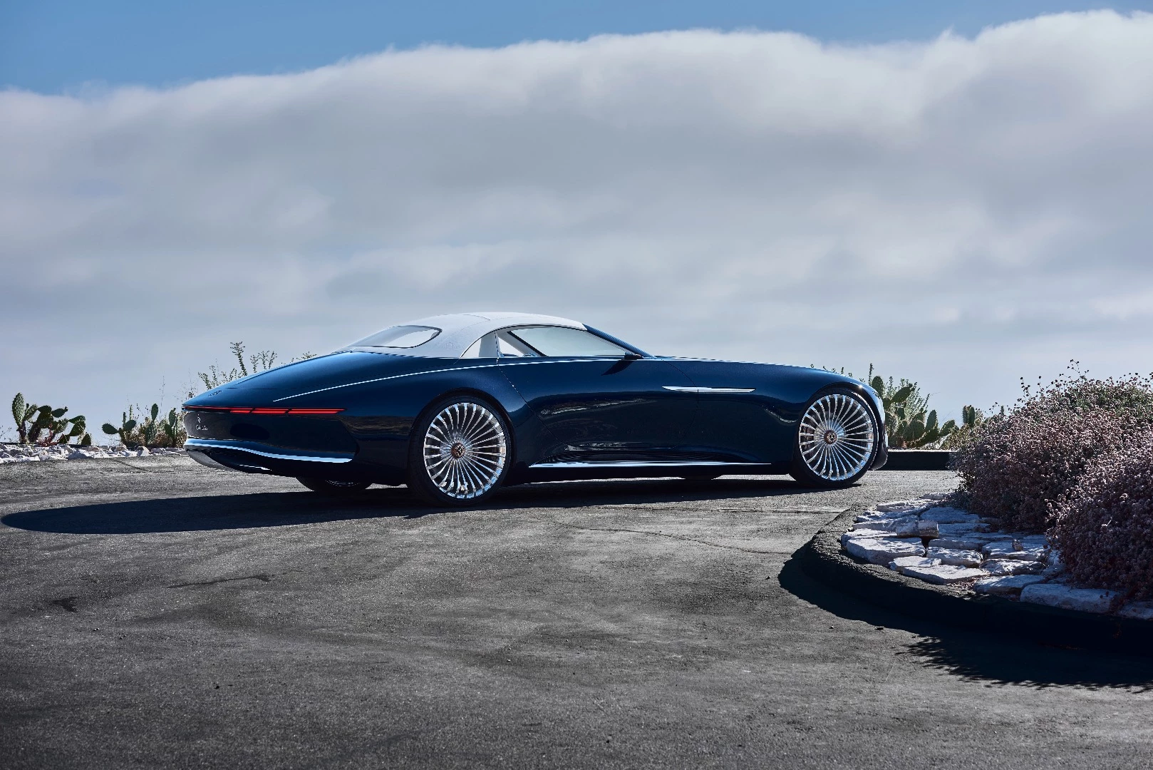 The 2017 Vision Mercedes-Maybach 6 Cabriolet is the droptop version of the Vision Mercedes-Maybach 6 Coupé presented at Pebble Beach in 2016