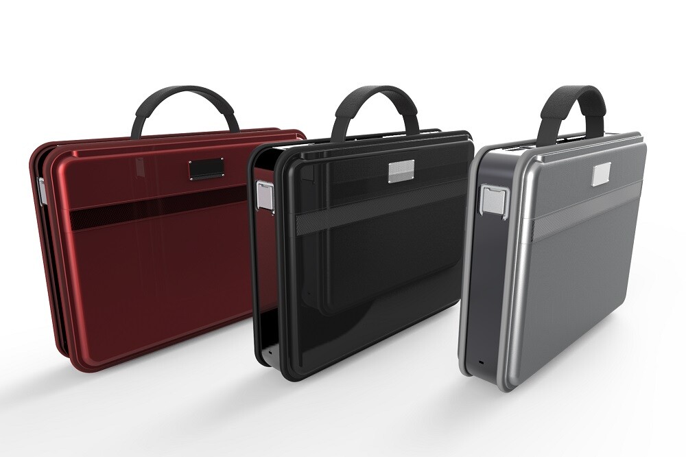 The iMbrief briefcase is available in grey, black and burgundy