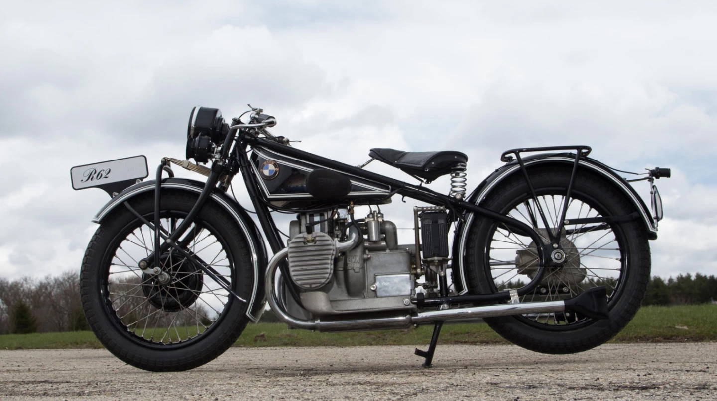 The BMW R62 was the first of the first 750 BMW designed for touring use and this bike dates from the first few years of motorcycle manufacture, and was only produced for two years for a total of 4,355 built and far fewer extant. It fetched $66,000 Auction Description