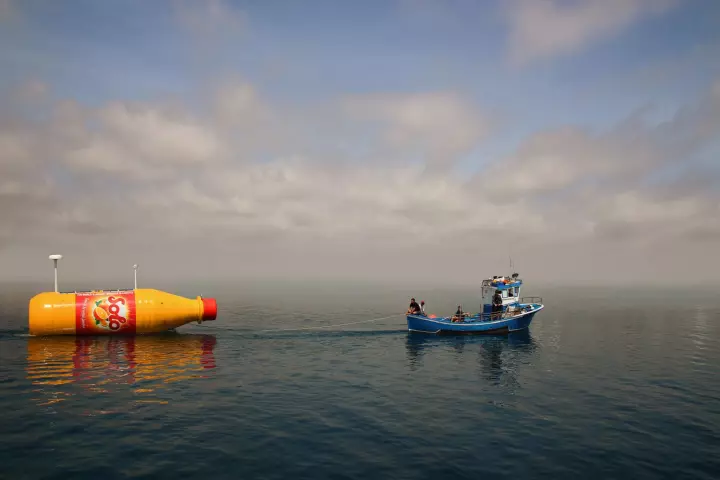 Solo, a soft drink company based in Norway, recently built an 8-meter (26-foot) tall replica soda bottle outfitted with solar panels, a camera, and tracking technology and set it adrift in the ocean