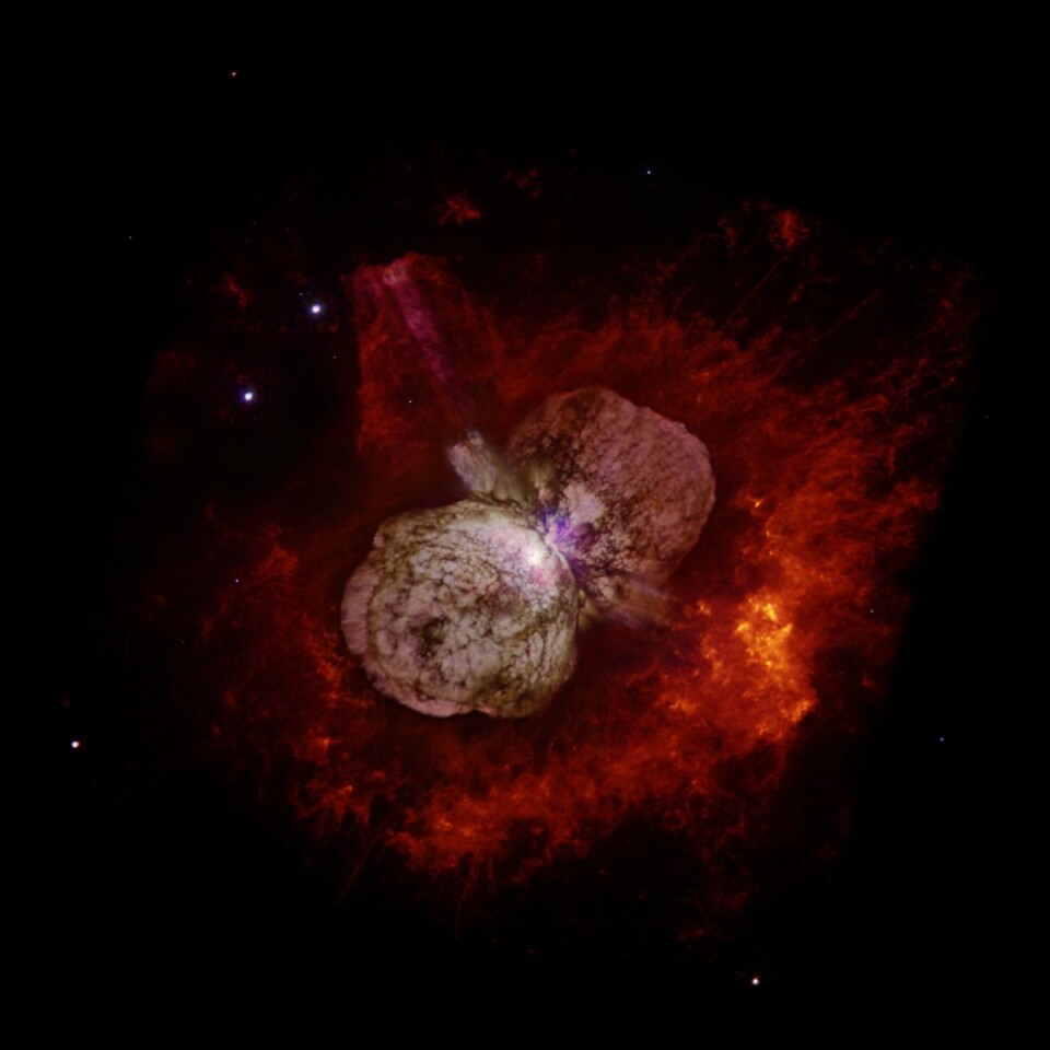 The debris thrown out in the Eta Carinae eruption as imaged by the Hubble Space Telescope