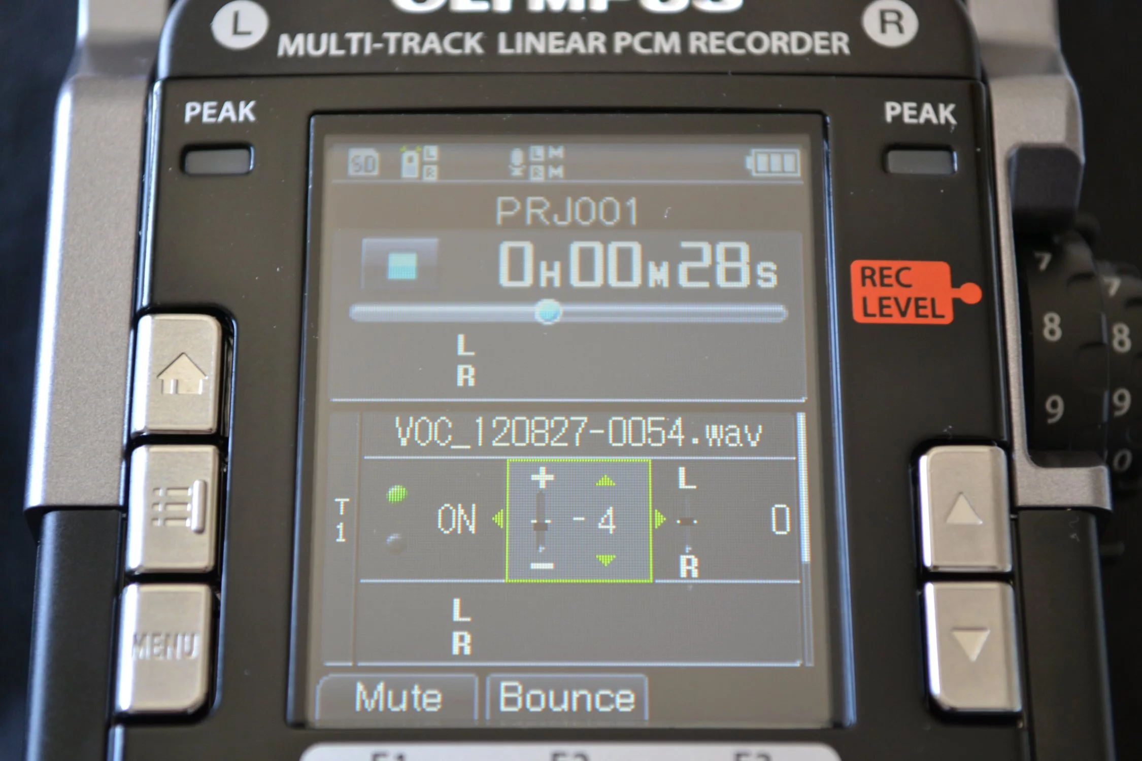 Each of the tracks has its own volume and panning controls